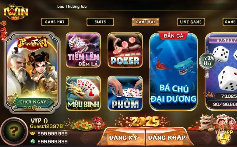 Danh mục phong phú tại Game Bài Iwin