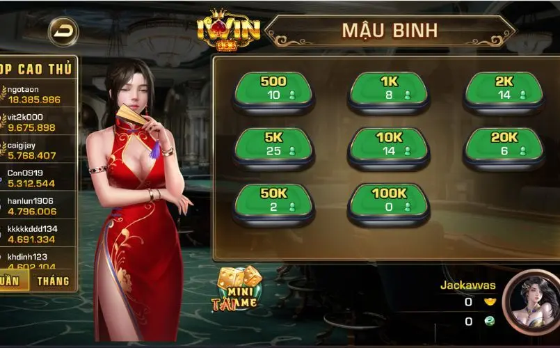 Hướng dẫn quy trình chơi Mậu Binh tại Iwin Club